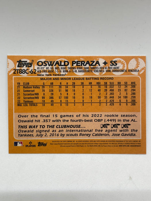 2023 Topps '88 Topps Silver Pack Chrome Series 2 #2T88C62 Oswald Peraza