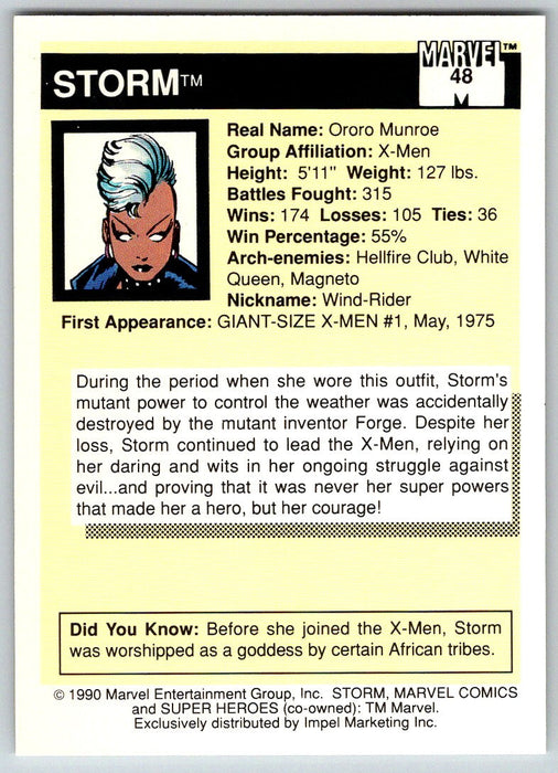 1990 Impel Marvel Universe I #48 Storm