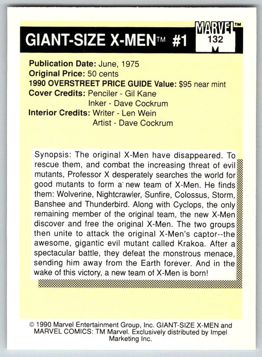 1990 Impel Marvel Universe I #132 Giant-Size X-Men #1