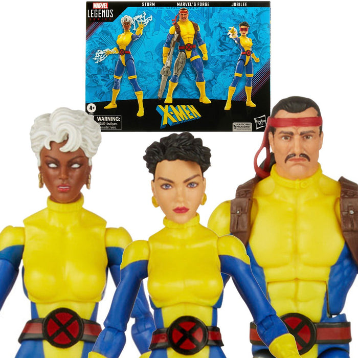 X-Men 60th Anniversary Marvel Legends Forge, Storm, and Jubilee 6-Inch Action Figures Set