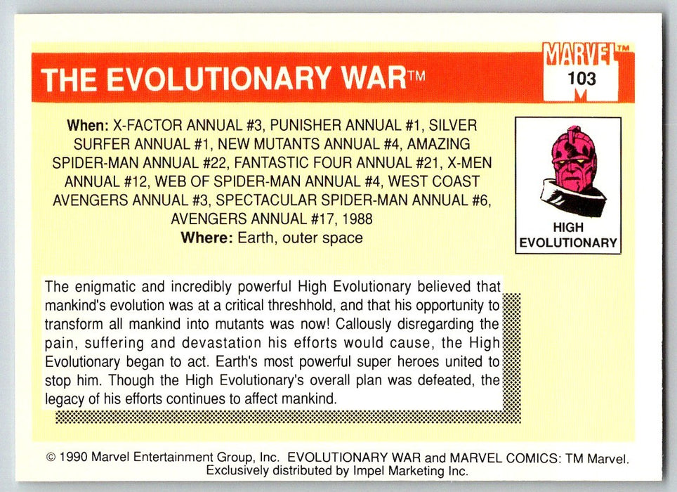 1990 Impel Marvel Universe I #103 Evolutionary War