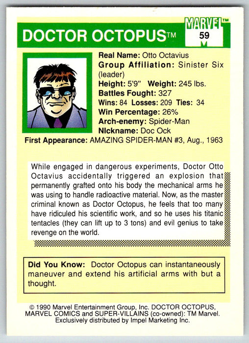 1990 Impel Marvel Universe I #59 Doctor Octopus