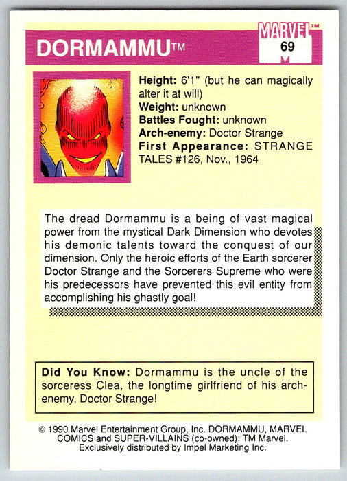 1990 Impel Marvel Universe I #69 Dormammu