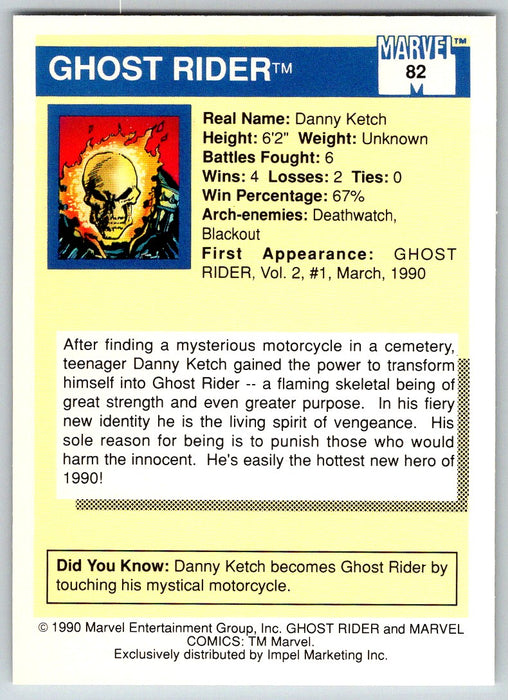 1990 Impel Marvel Universe I #82 Ghost Rider