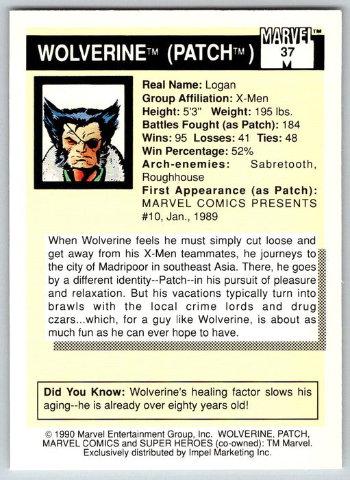 1990 Impel Marvel Universe I #37 Wolverine