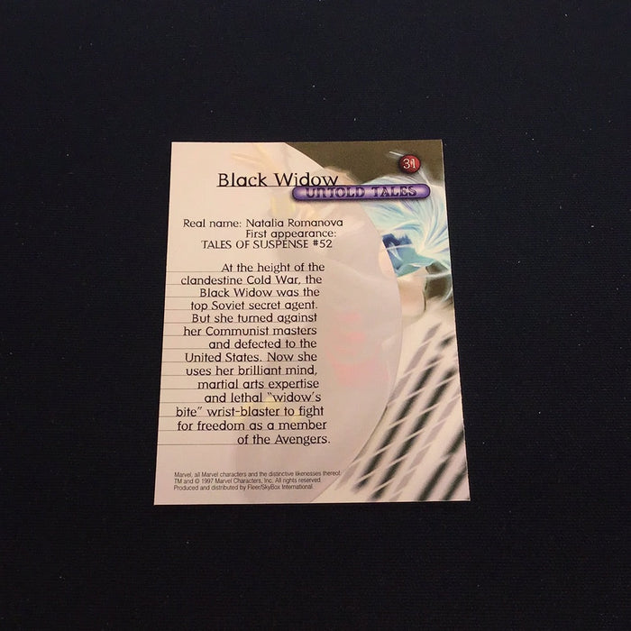 1997 Fleer SkyBox Marvel Premium QFX #31 Black Widow