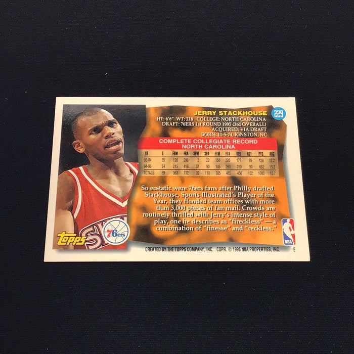 1995-96 Topps #229 Jerry Stackhouse RC
