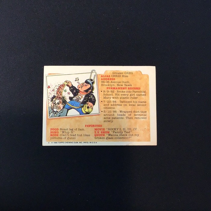 1986 Topps Garbage Pail Kids #185b Hot Doug