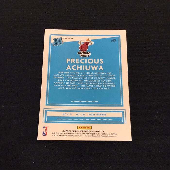 2020-21 Donruss Optic Blue Velocity #170 Precious Achiuwa RR