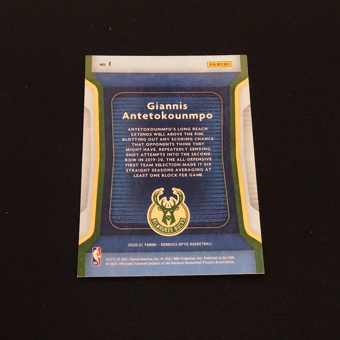 2020-21 Donruss Optic Air Defense #1 Giannis Antetokounmpo