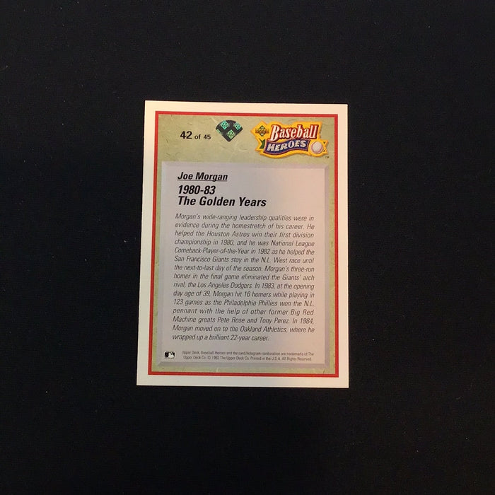 1992 Upper Deck Bench/Morgan Heroes #42 Joe Morgan