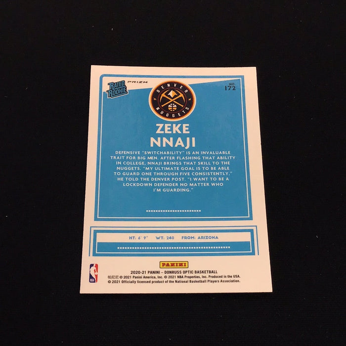 2020-21 Donruss Optic Blue Velocity #172 Zeke Nnaji RR