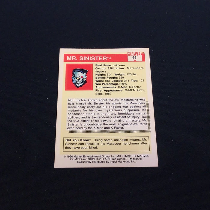 1990 Impel Marvel Universe I #65 Mister Sinister