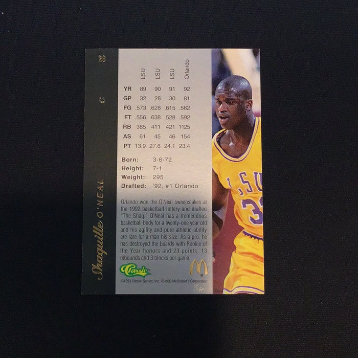 1993 Classic Four Sport McDonald's #28 Shaquille O'Neal