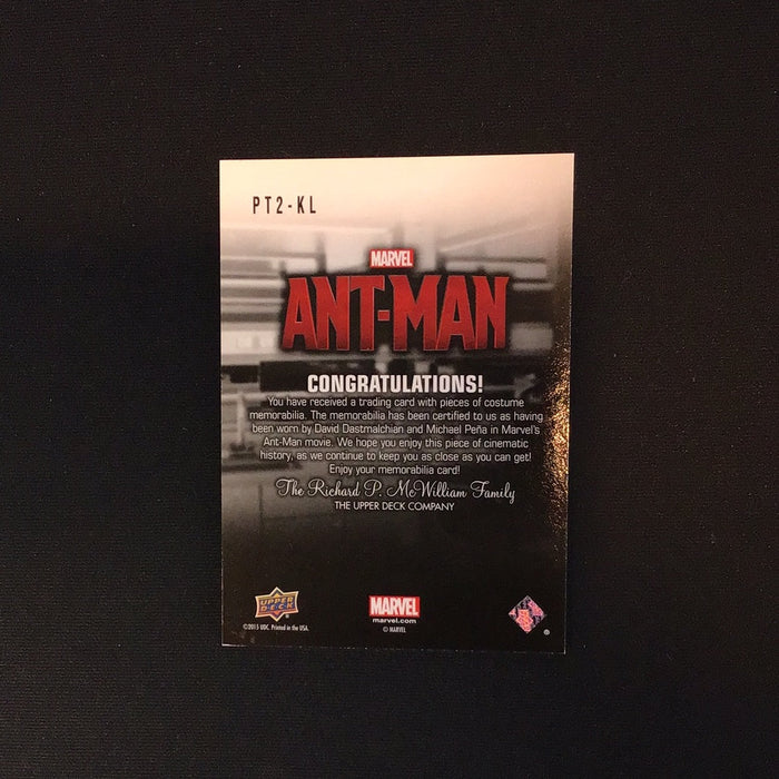 2015 Upper Deck Ant-Man Kurt & Luis Dual Wardrobe Card PT2-KL
