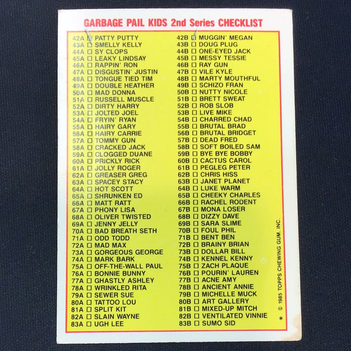 1985 Topps Garbage Pail Kids #47b Vile Kyle