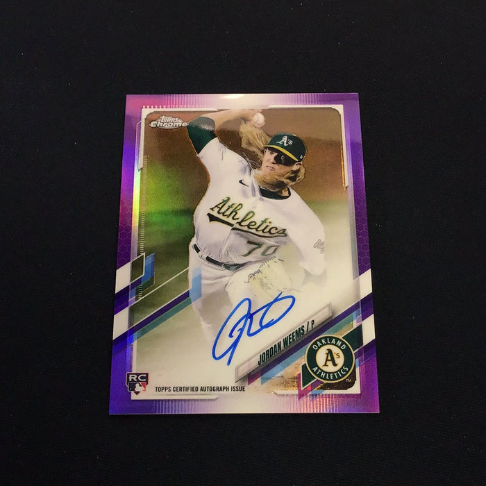 2021 Topps Chrome Rookie Autographs Purple Refractors #RAJW Jordan Weems