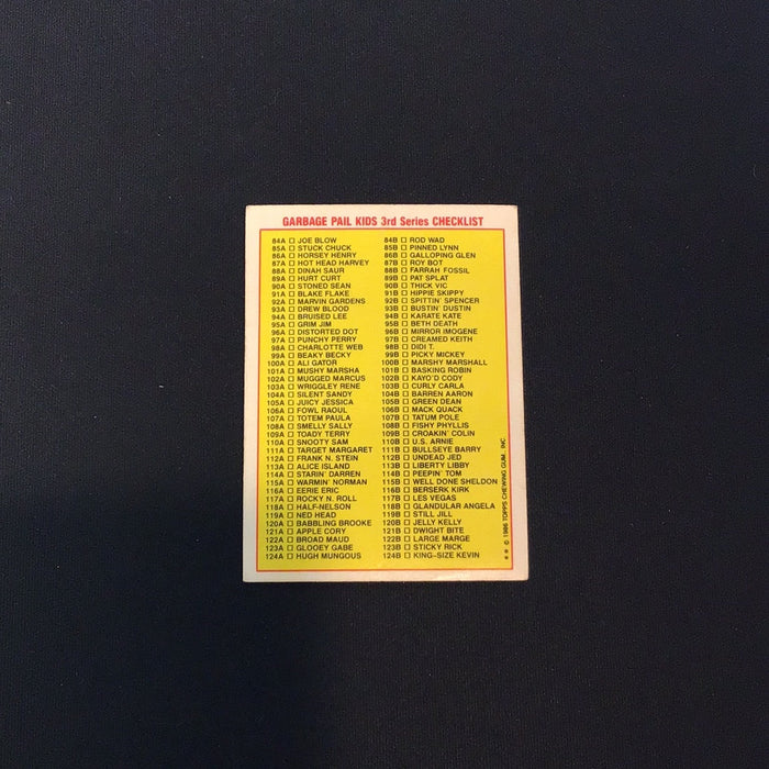 1986 Topps Garbage Pail Kids #86b Galloping Glen