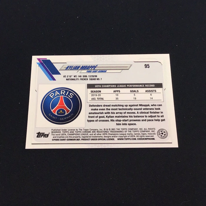 2020-21 Topps Chrome UEFA Champions League #95 Kylian Mbappe