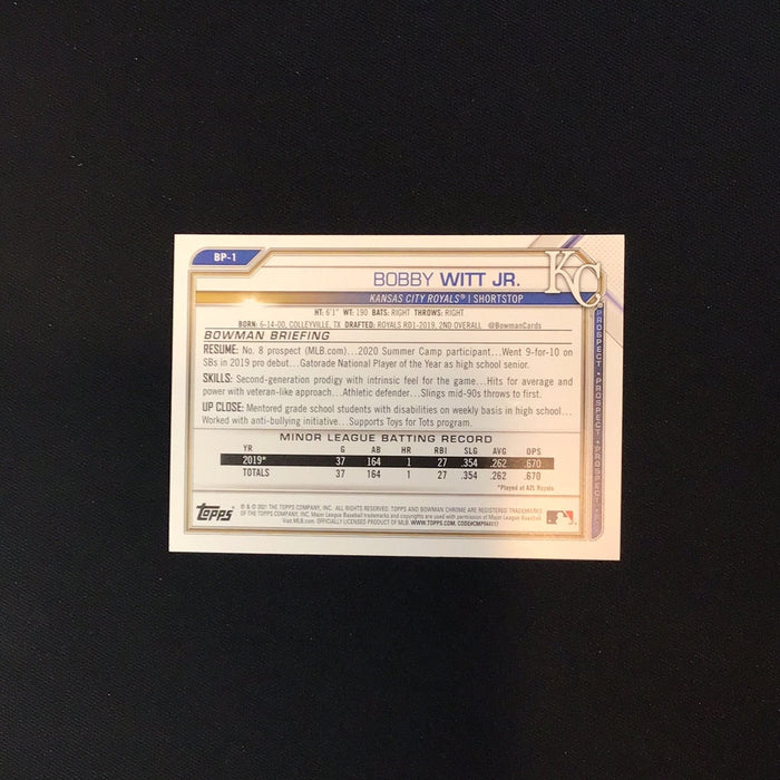 2021 Bowman Prospects #BP1 Bobby Witt Jr.