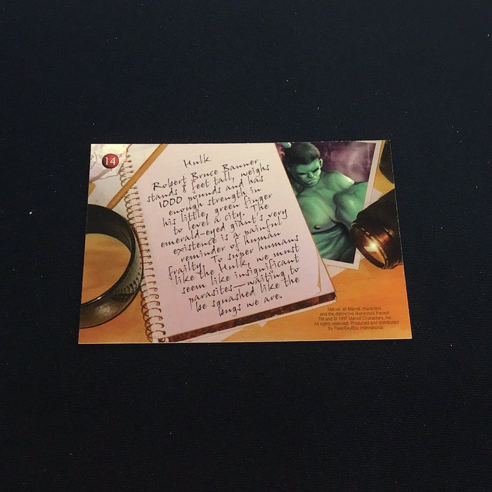 1997 Fleer SkyBox Marvel Premium QFX #14 Hulk
