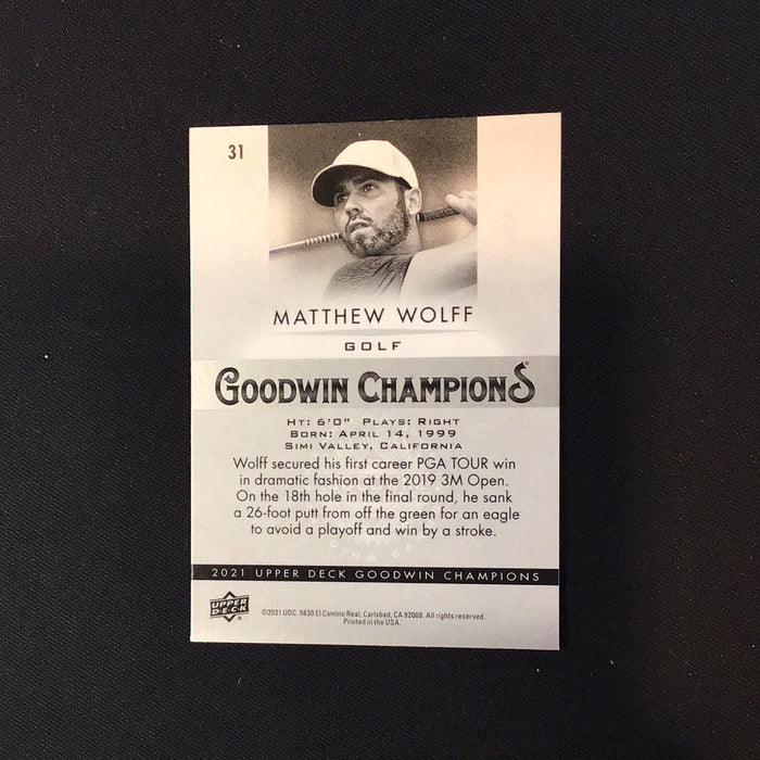 2021 Upper Deck Goodwin Champions #31 Matthew Wolff