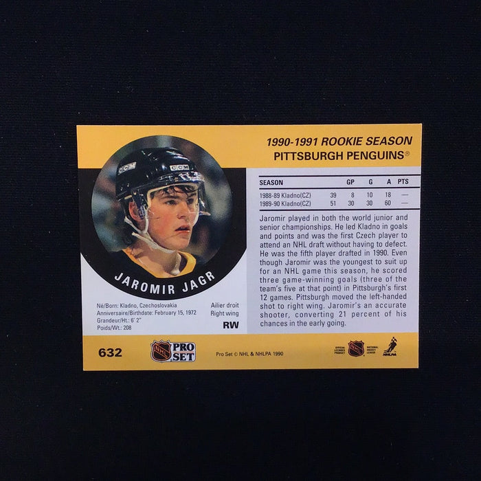 1990-91 Pro Set #632B Jaromir Jagr RC COR