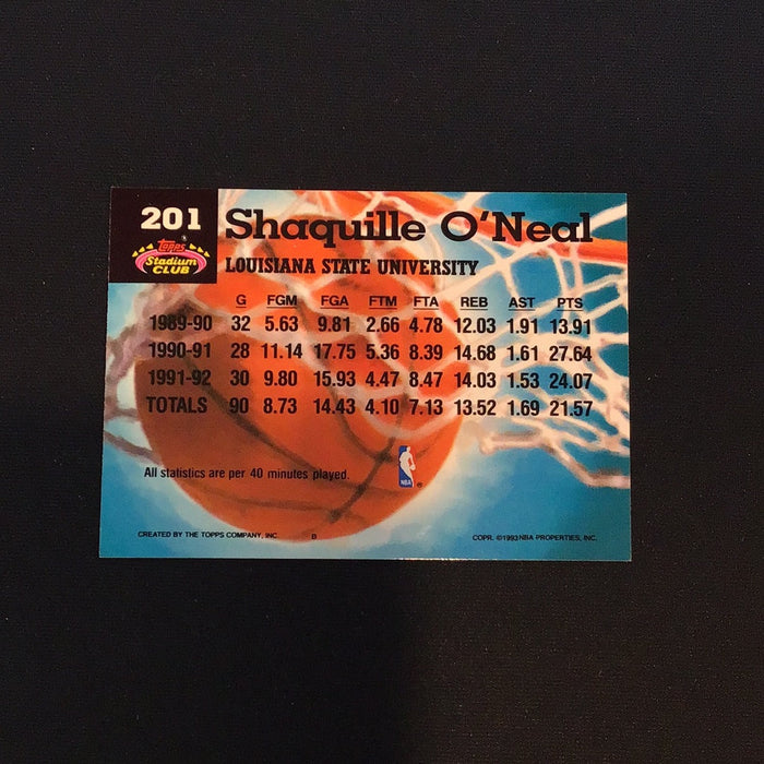 1992-93 Stadium Club #201 Shaquille O'Neal MC