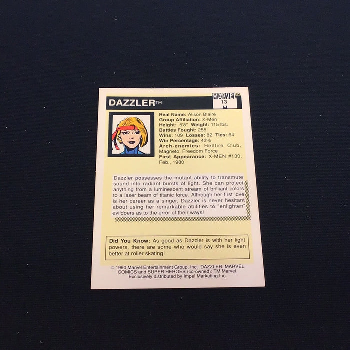 1990 Impel Marvel Universe I #13 Dazzler