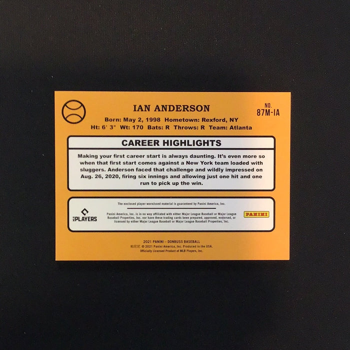 2021 Donruss Retro '87 Materials #95 Ian Anderson