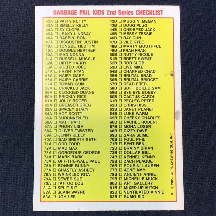 1985 Topps Garbage Pail Kids #47a Disgustin' Justin