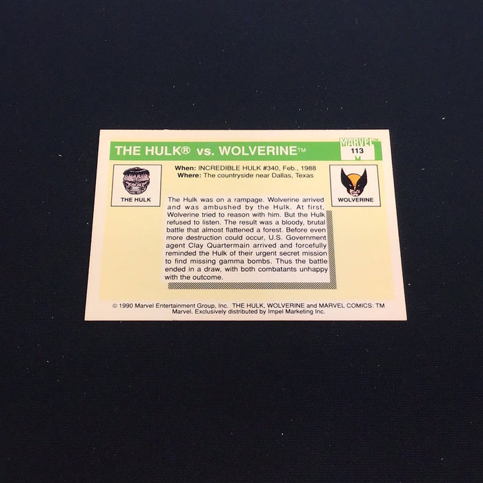 1990 Impel Marvel Universe I #113 Hulk vs. Wolverine