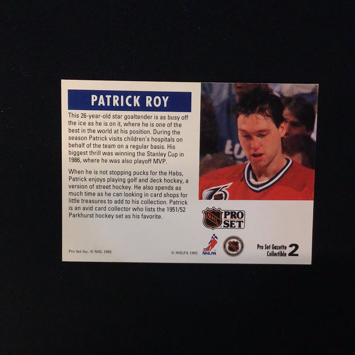 1991-92 Pro Set Gazette #2 Patrick Roy (Gazette Collectible)