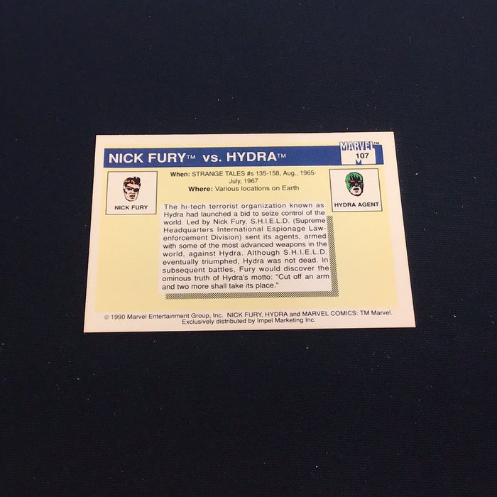 1990 Impel Marvel Universe I #107 Nick Fury vs. Hydra