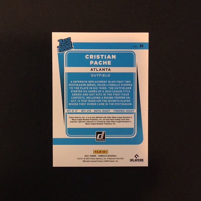 2021 Donruss Holo Red #31 Cristian Pache RR