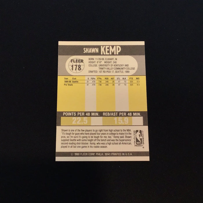 1990-91 Fleer #178 Shawn Kemp RC