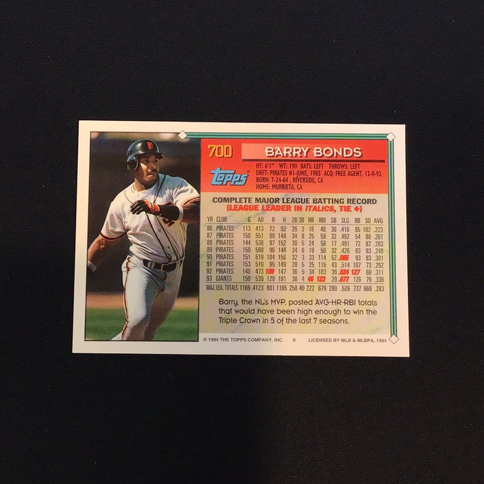 1994 Topps Gold #700 Barry Bonds