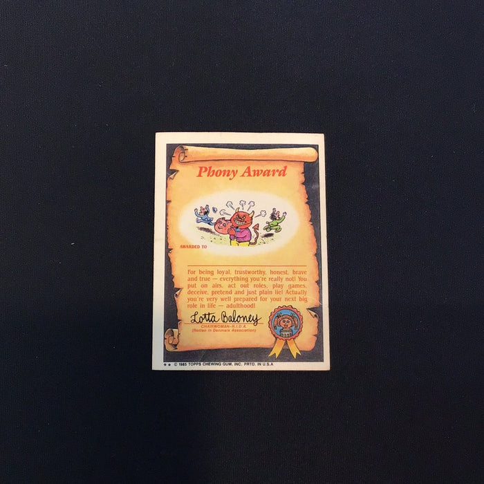 1985 Topps Garbage Pail Kids #82a Slain Wayne