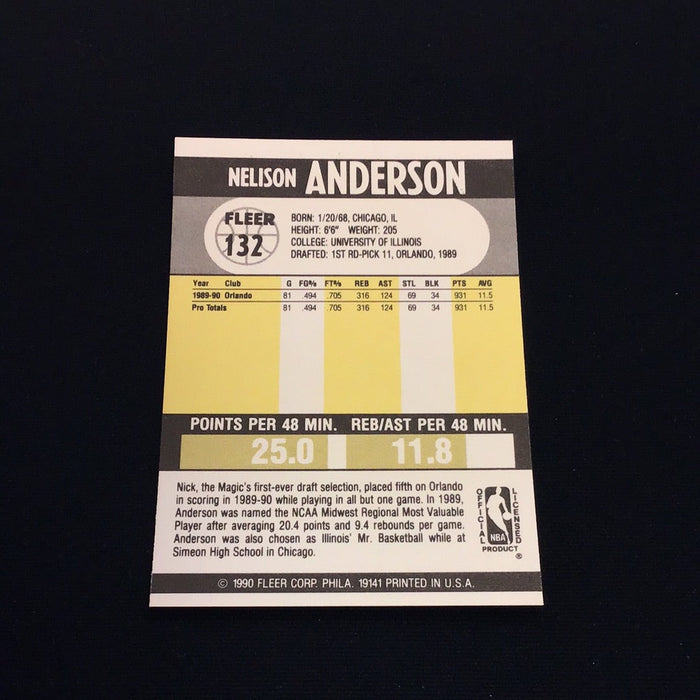 1990-91 Fleer #132 Nick Anderson RC