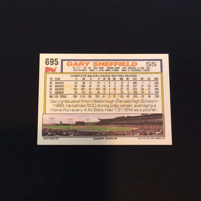 1992 Topps Gold #695 Gary Sheffield