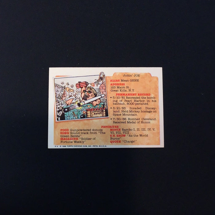 1986 Topps Garbage Pail Kids #184b Hugh Turn