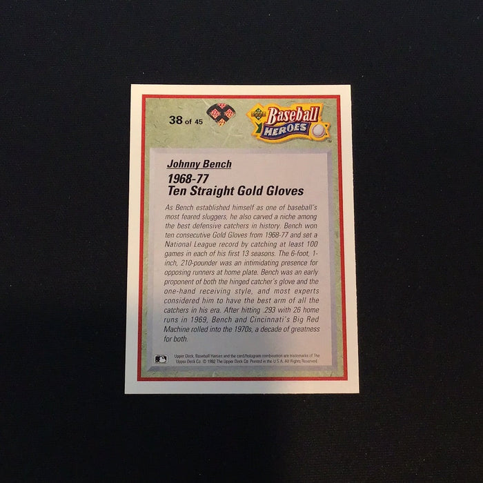 1992 Upper Deck Bench/Morgan Heroes #38 Johnny Bench