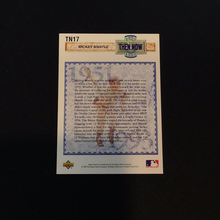 1993 Upper Deck Then And Now #TN17 Mickey Mantle