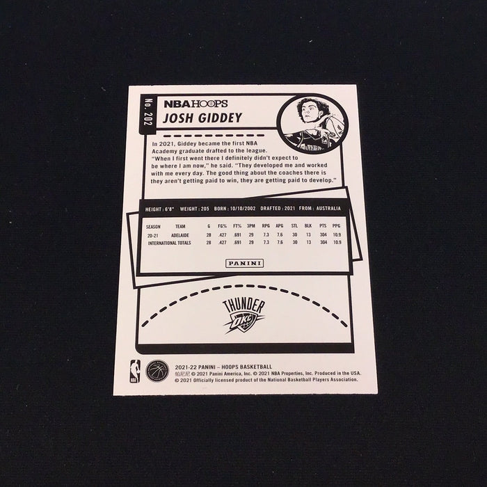 2021-22 Hoops #202 Josh Giddey RC