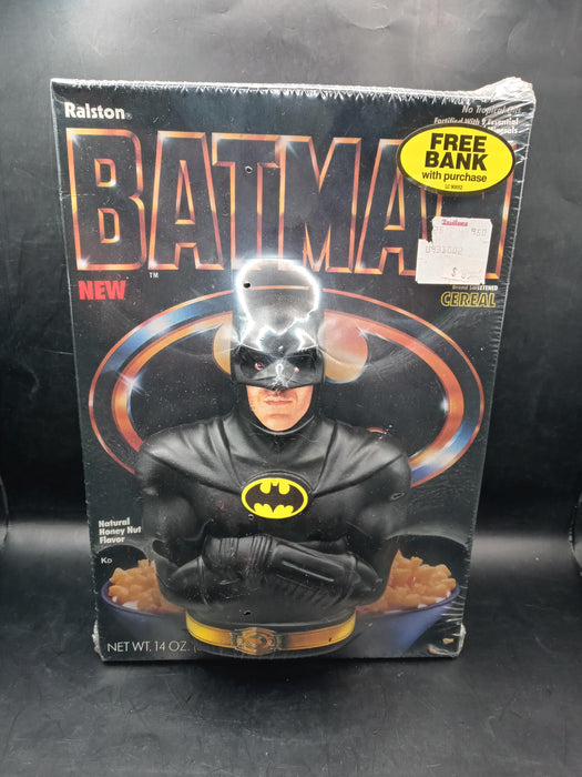 Batman Ralston Cereal Box Factory Sealed with Bank Toy 1989