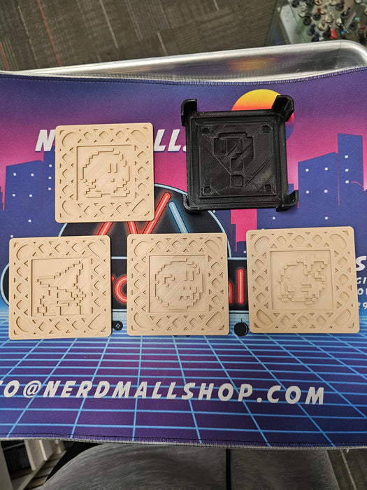 3D Printed Pixalated Video Game Costers Set