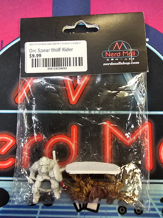 D&D Mini Orc Spear Wolf Rider