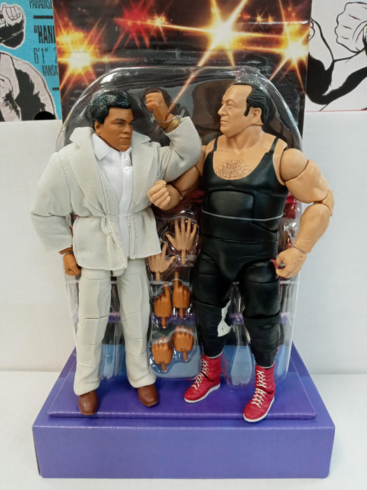 Elite Collection Legends From the Territory Era Action Figure 4 Pack (Harley Race, "Superstar" Billy Graham, Muhammad Ali and Gorilla Monsoon)