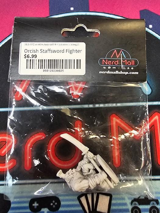 D&D Mini Orcish Staffsword Fighter