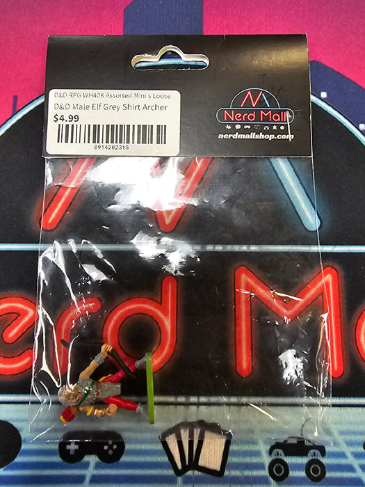 D&D Mini Male Elf Grey Shirt Archer